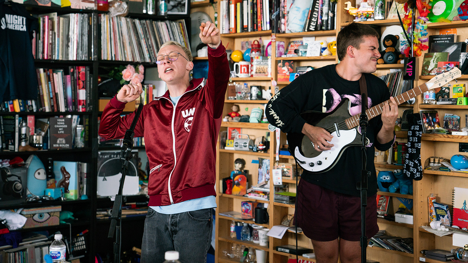 Quinn Christopherson performs a Tiny Desk Contest on May 28, 2019 (Claire Harbage/NPR). (Claire Harbage/NPR)