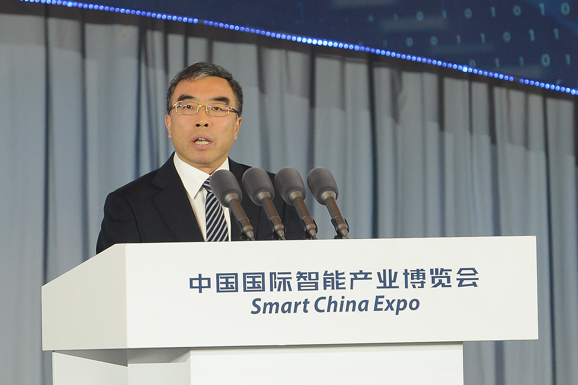 Huawei Chairman Liang Hua, shown in 2018, said Tuesday that Huawei is willing to sign a &quot;no-spy agreement&quot; to reassure U.S. leaders who worry the company's technology could be used for surveillance. (VCG via Getty Images)