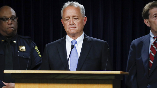 Hamilton County Prosecutor Joseph Deters speaks alongside Franklin County Prosecutor Ron O