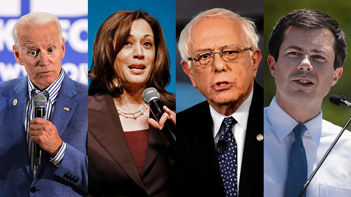 Former Vice President Joe Biden, Sen. Kamala Harris, Sen. Bernie Sanders, Mayor Pete Buttigieg will all be on the debate stage together on June 27. (Getty Images)