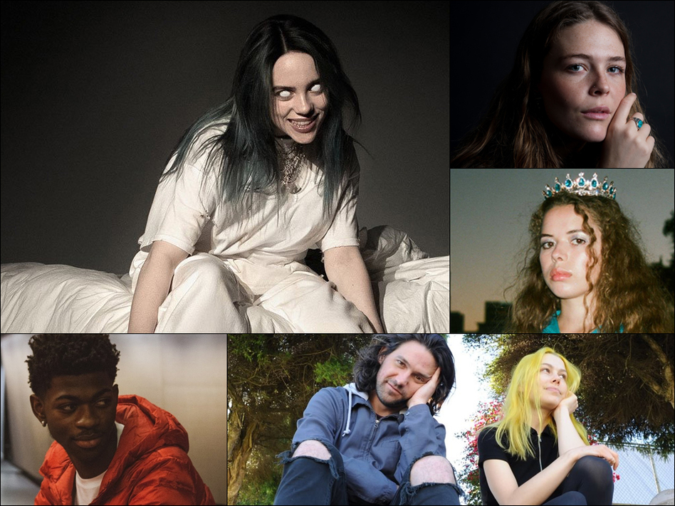 Clockwise from upper left: Billie Eilish, Maggie Rogers, Nilüfer Yanya, Better Oblivion Community Center, Lil Nas X (Courtesy of the artists )