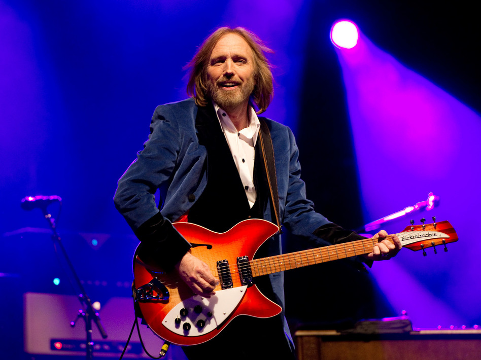 The late Tom Petty, playing on the Isle of Wight in England in 2012. According to a recent <em>New York Times</em> investigation, master recordings by Petty may have been destroyed in a 2008 fire. (Samir Hussein/Getty Images)