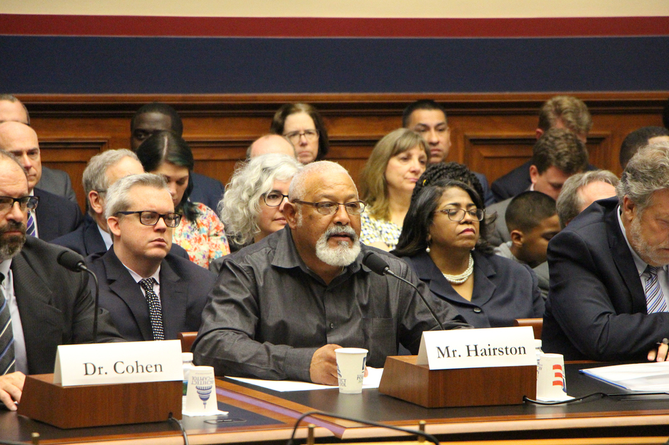 Gary Hairston, a coal miner for 27 years, spoke at the hearing. He has been diagnosed with progressive massive fibrosis, the advanced stage of black lung disease. (House Committee on Education and Labor)