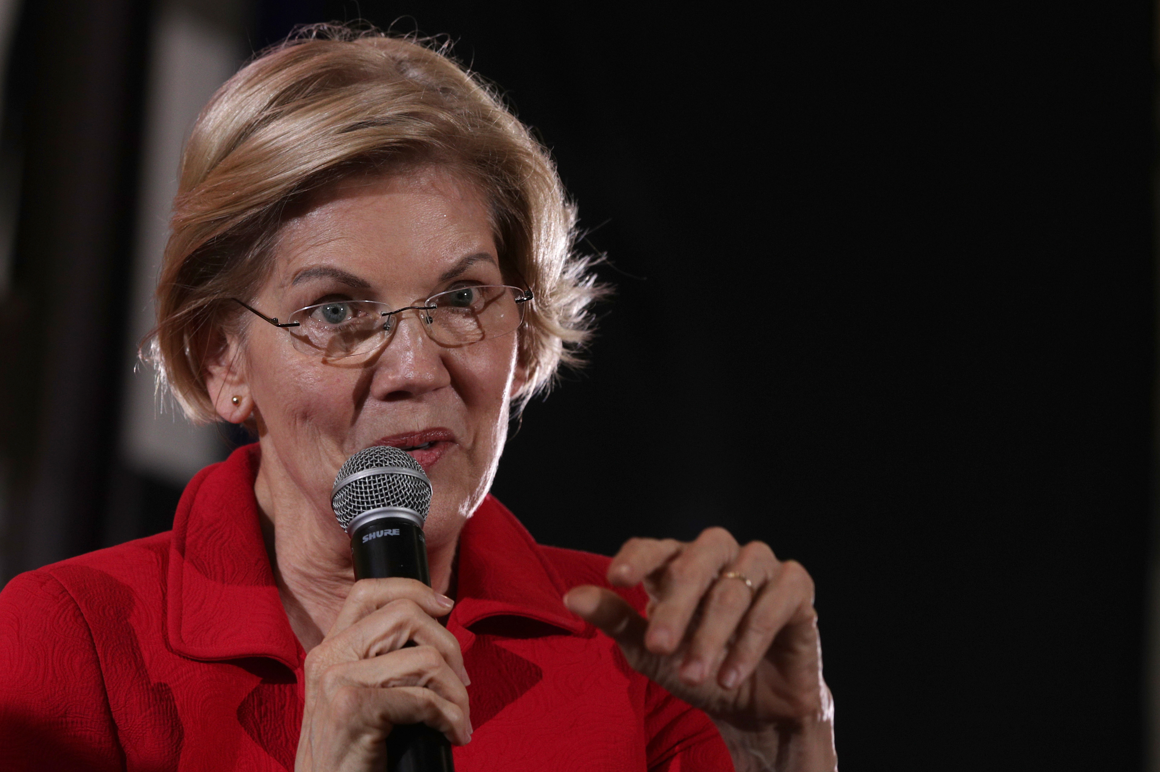 Democratic presidential candidate Sen. Elizabeth Warren of Massachusetts addresses the Moral Action Congress of the Poor People's Campaign on June 17 in Washington, D.C. (Getty Images)