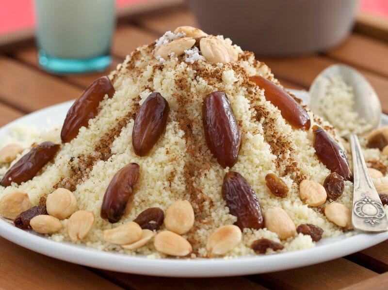 Sweet couscous, a popular dish across the Maghreb.