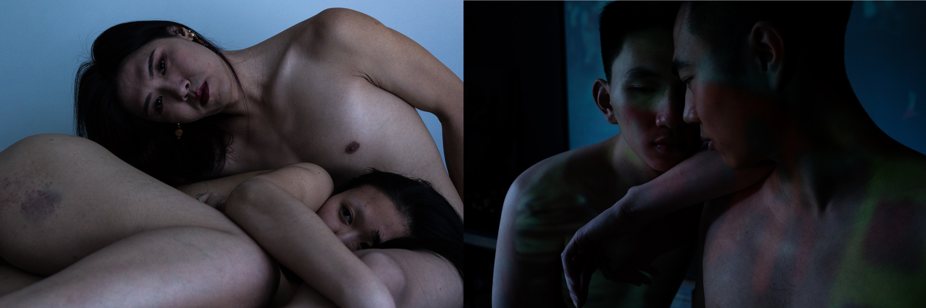 A 5-Year Journey To Document LGBTQ Love Stories In China 2 Left: Perry and Selina in their apartment in Shanghai. Right: Shawn and Anson met in a rented apartment, as Shawn lives in a distant dormitory and Anson lives and studies in Wenzhou.