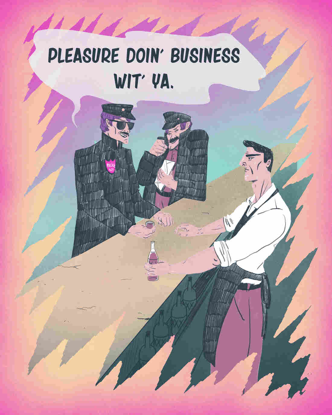Crooked cops would collect bribes from unlicensed bars to look the other way.