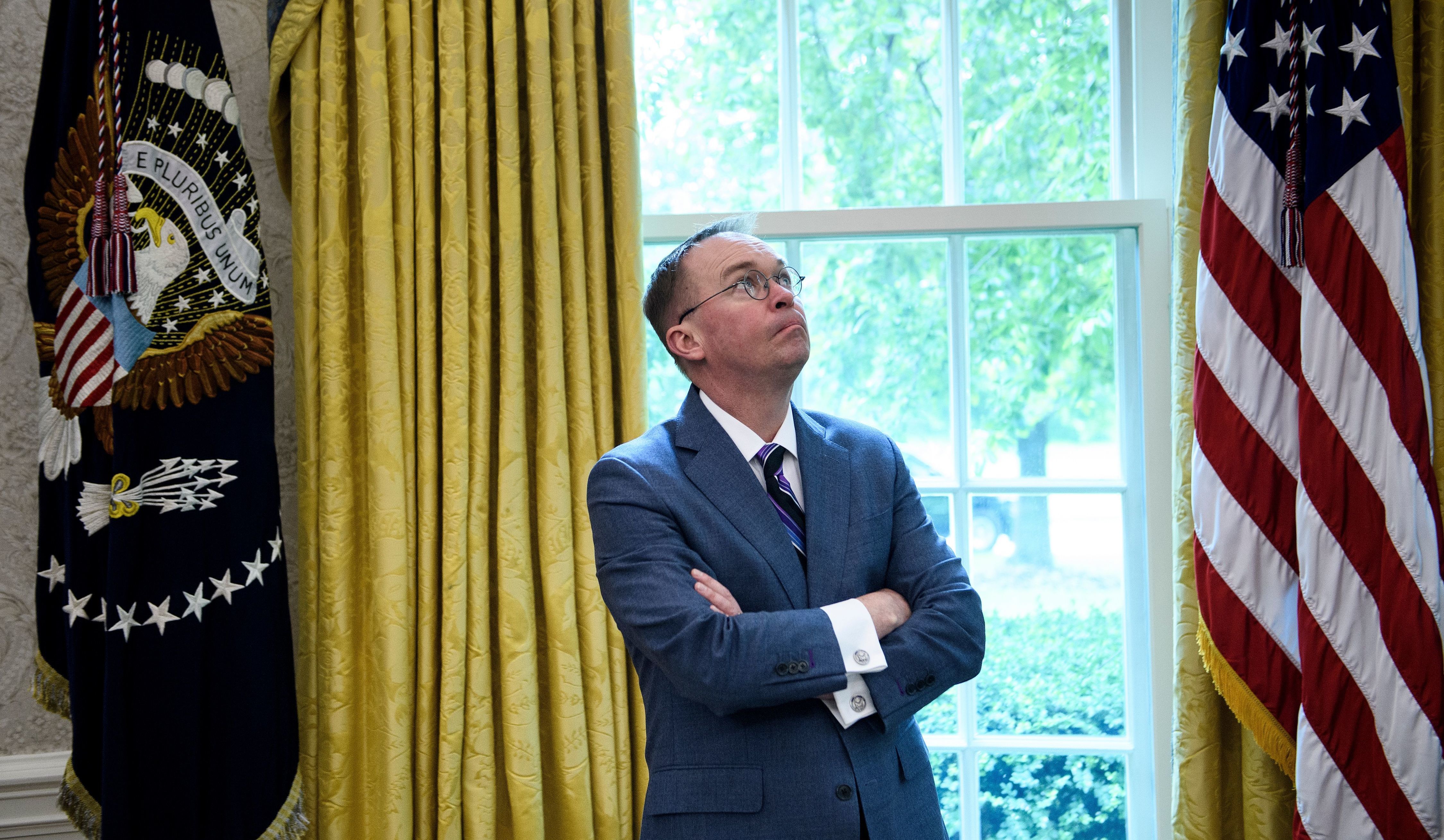 Acting White House Chief of Staff Mick Mulvaney, pictured in the Oval Office on May 13, is one of President Trump's closest advisers, but his negotiating tactics aren't widely loved on Capitol Hill. (AFP/Getty Images)