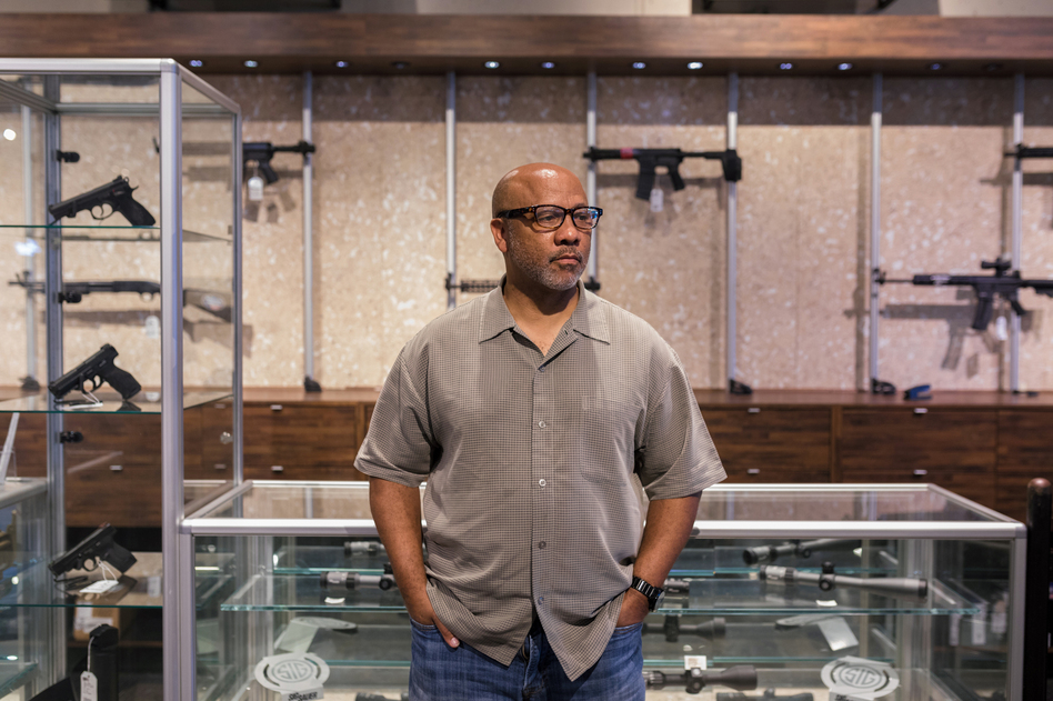 Philip Smith is the president and founder of the National African American Gun Association. Since its creation in 2015, the group has seen rapid growth with roughly 30,000 members and 75 chapters nationwide. (Lynsey Weatherspoon for NPR)