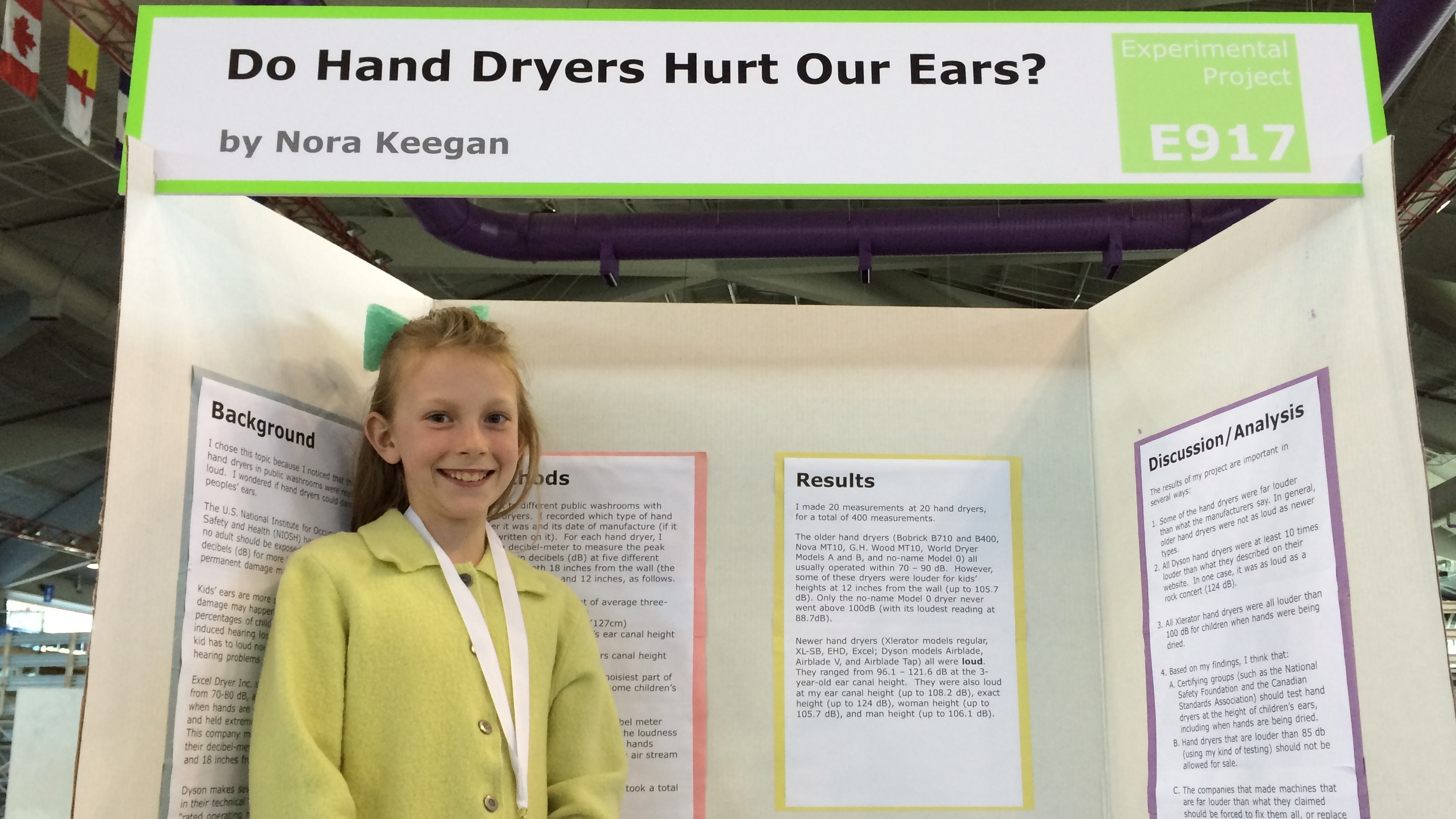 Nora Keegan, then in the fifth grade, presents her research findings in 2016. (Courtesy of the Keegan family)