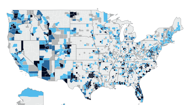 Map of net job growth