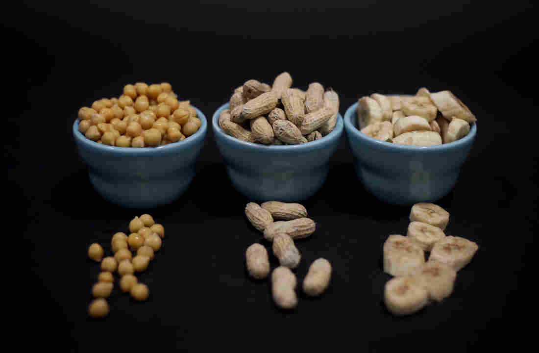 Chickpeas, peanuts and bananas are among the ingredients that scientists use in a paste to help rehabilitate gut microbes in severely malnourished children.