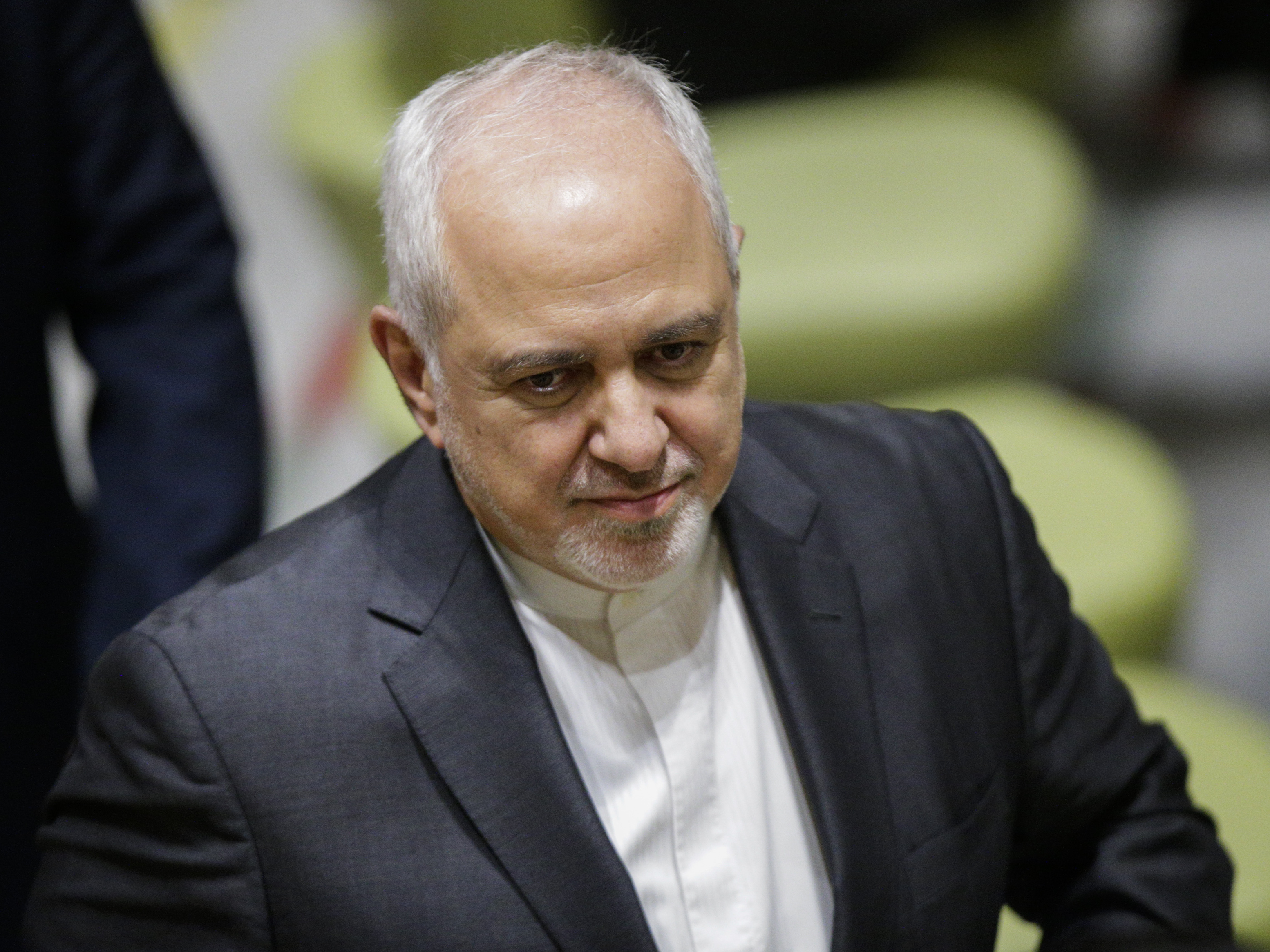 Iranian Foreign Minister Mohammad Javad Zarif arrives to speak at the United Nations on Wednesday. (AFP/Getty Images)