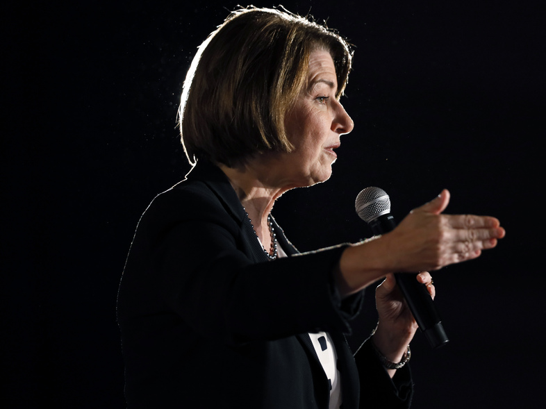 Democratic presidential candidate Sen. Amy Klobuchar of Minnesota has been one of the most vocal 2020 contenders on election security and cybersecurity. (Charlie Neibergall/AP)