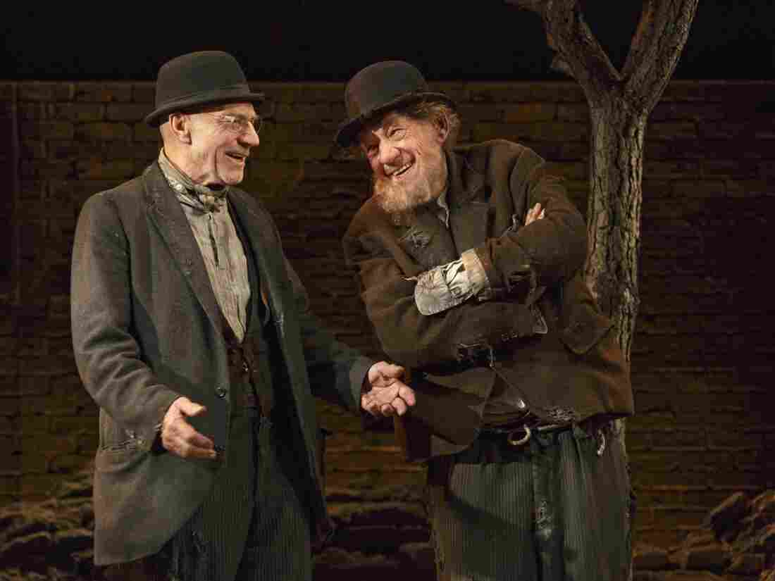 Patrick Stewart and Ian McKellen play Vladimir and Estragon in Waiting for Godot, one of two 20th-century classics they're doing in repertory this season on Broadway.