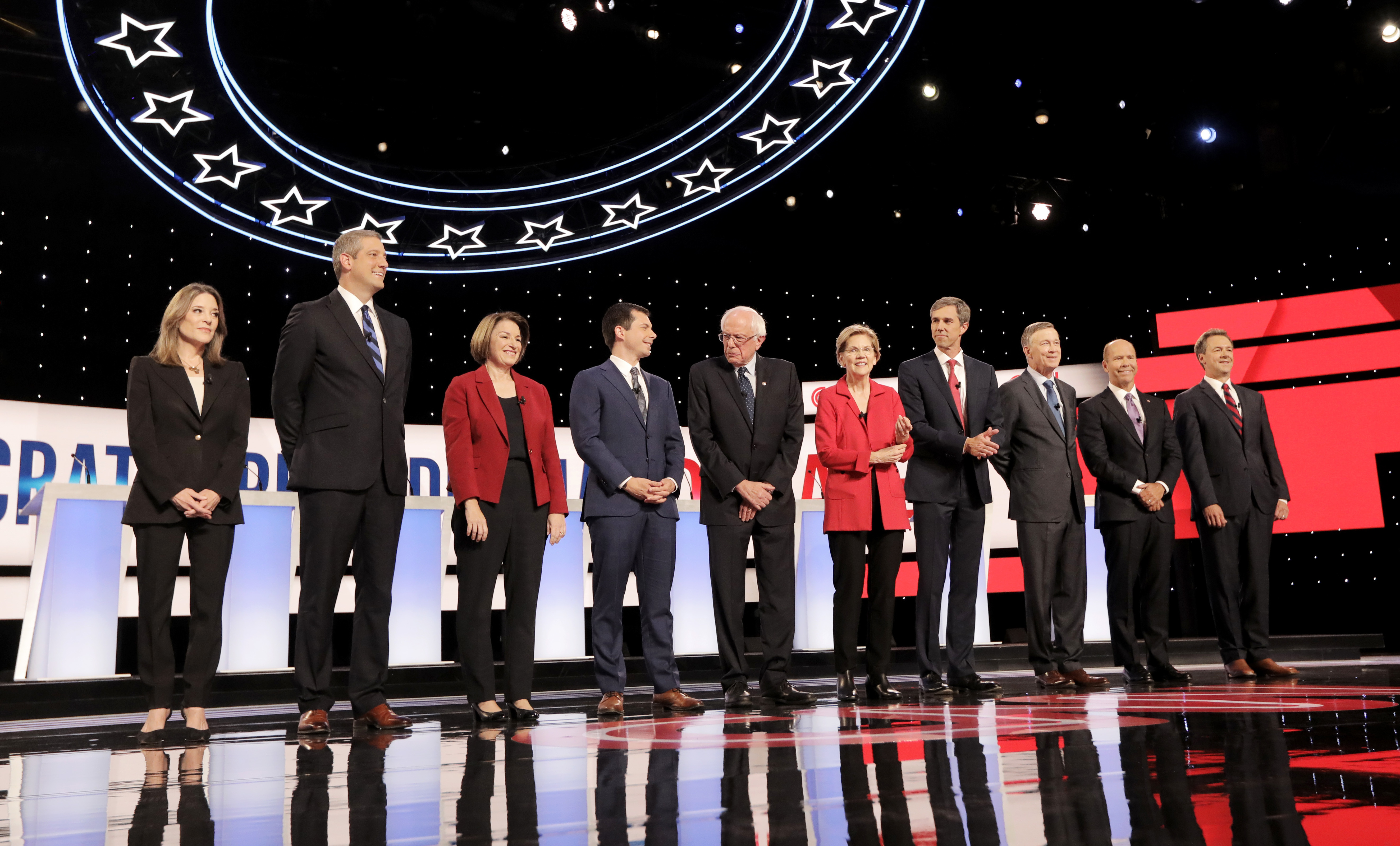 The first 10 Democratic candidates prepare to debate on Tuesday night in Detroit. (NPR)