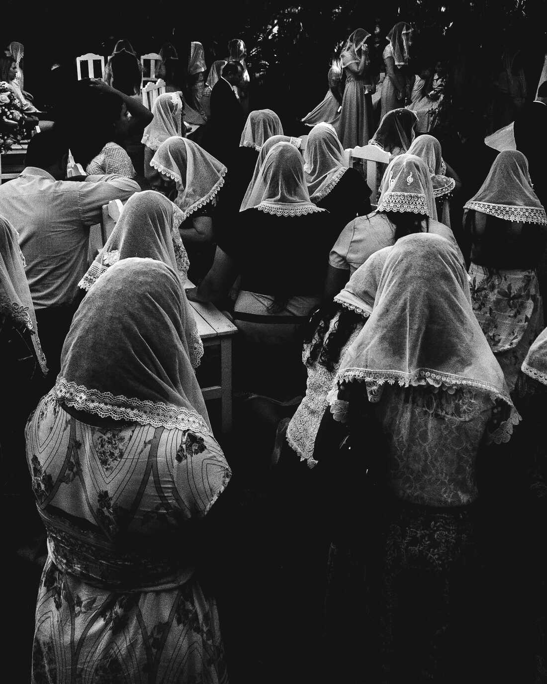 Guests at a religious wedding in Dourados, Mato Grosso do Sul, Brazil.