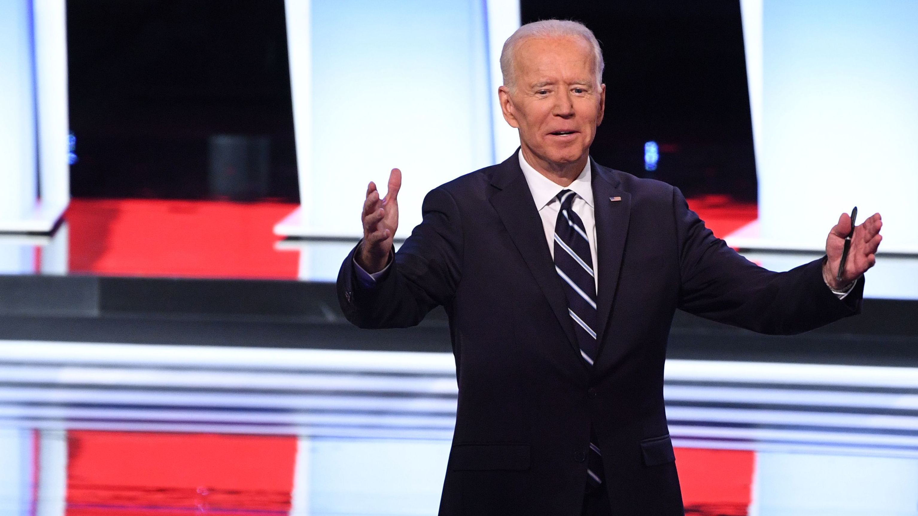 Former Vice President Joe Biden was directly challenged by several other candidates, including Sens. Kamala Harris, Kirsten Gillibrand and Cory Booker. (AFP/Getty Images)