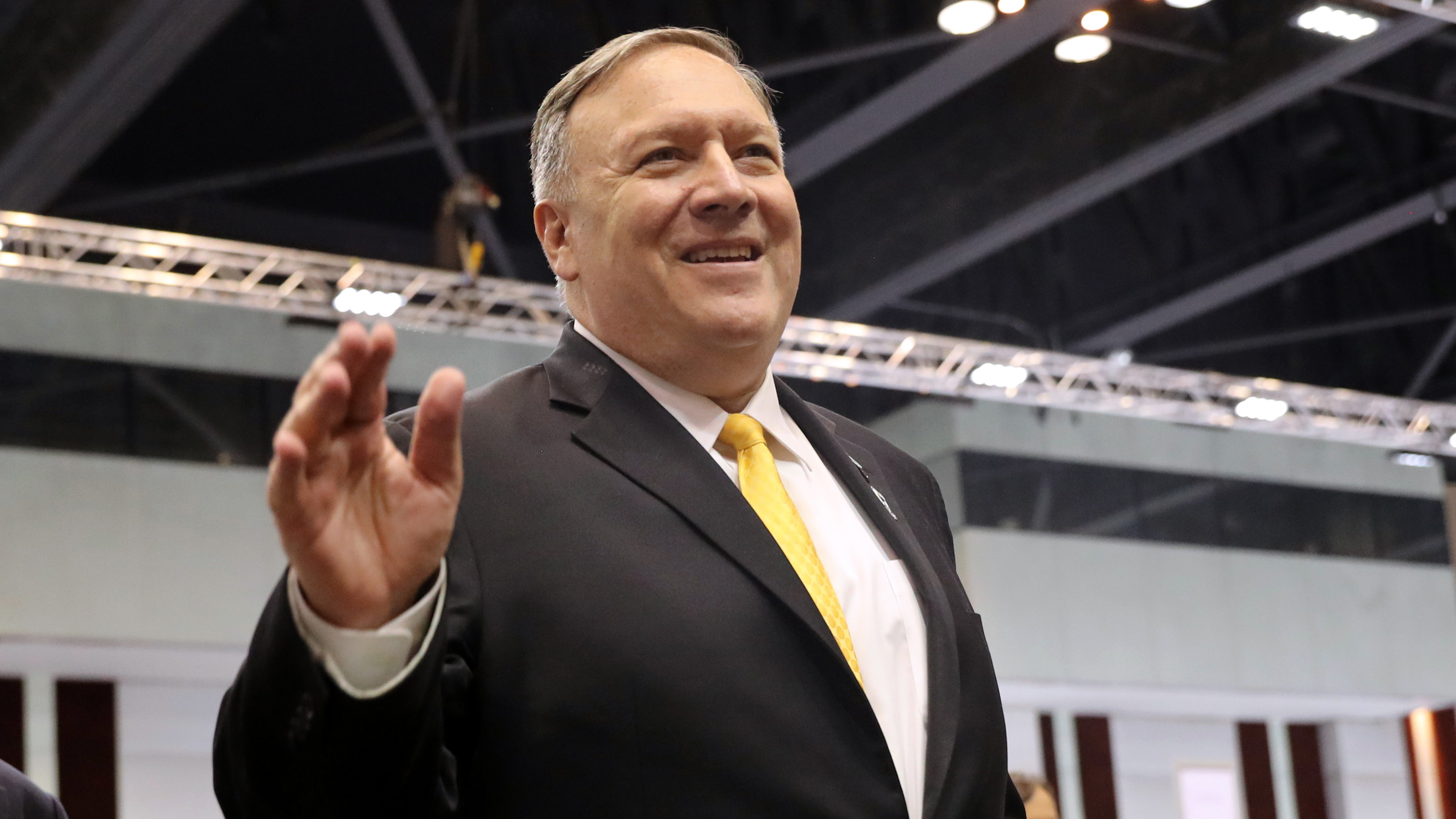 Secretary of State Mike Pompeo, in Bangkok on Friday, said the U.S. withdrawal from the Intermediate-Range Nuclear Forces Treaty is now in effect. &quot;Russia is solely responsible for the treaty's demise,&quot; he said. (AFP/Getty Images)