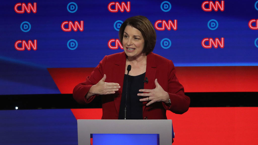 Minnesota Sen. Amy Klobuchar is the eighth presidential candidate who appears to have made it to the stage. The next debate has a tougher threshold than the past two.
