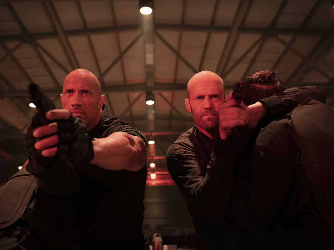 Bald-faced fury: Dwayne "The Rock" Johnson and Jason Statham team up as Luke Hobbs and Deckard Shaw in this Fast 