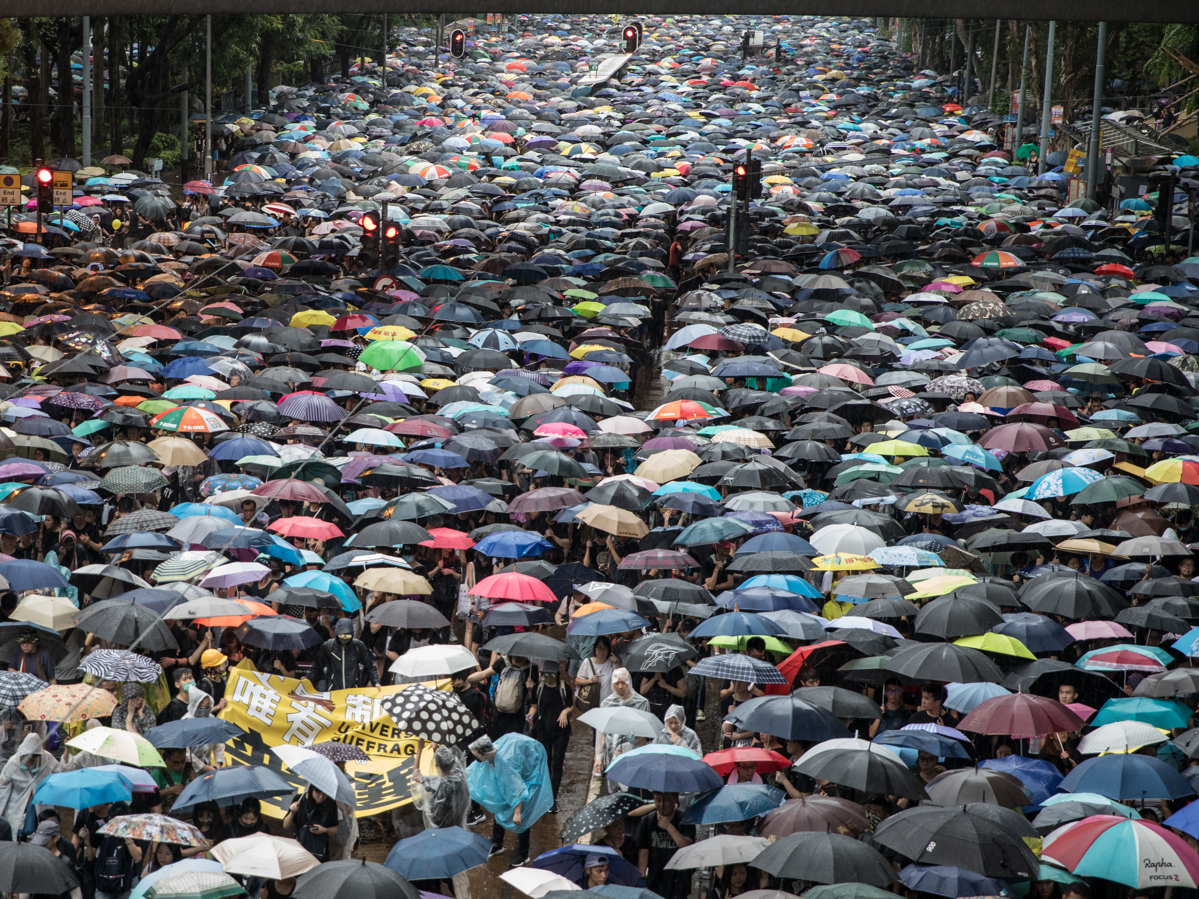 Organizers say more than a million demonstrators gathered Sunday in Hong Kong, which has been racked by protests over extradition legislation.