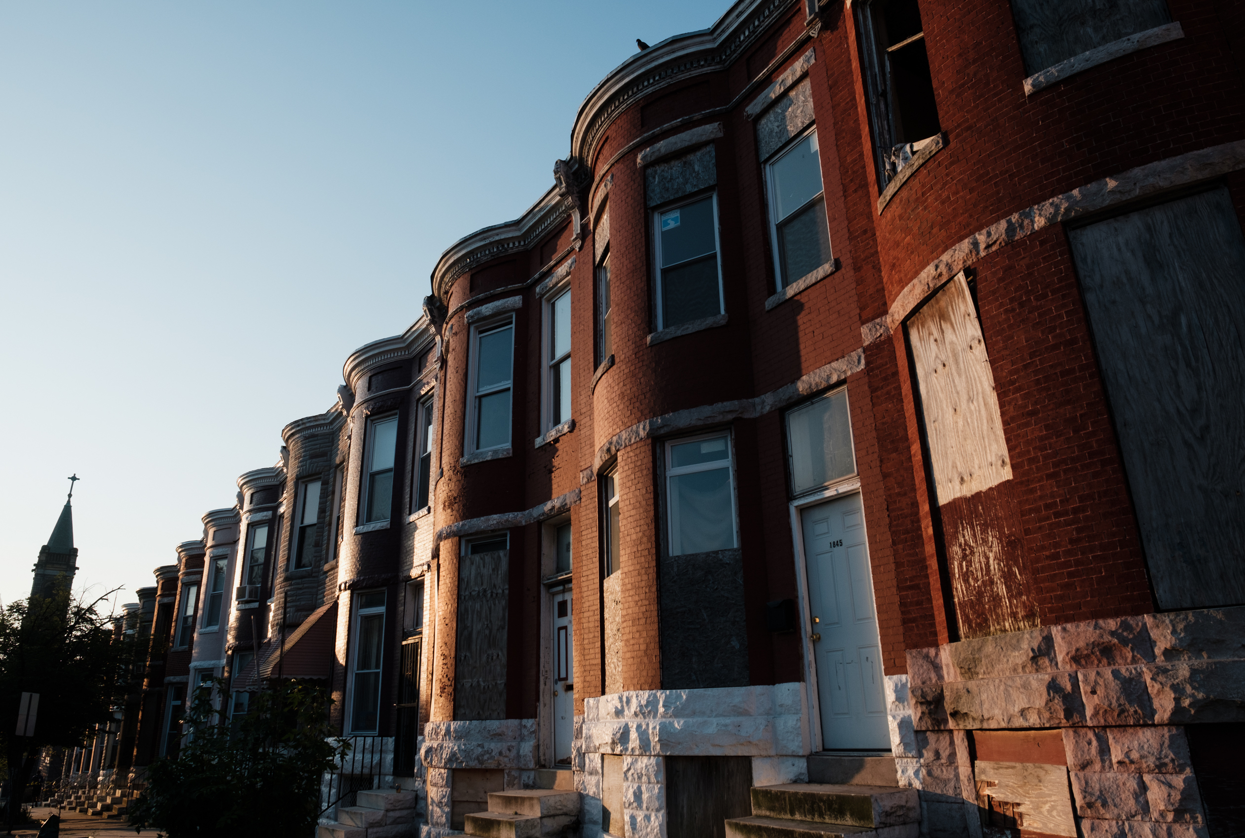 Baltimore's Franklin Square neighborhood is hotter than about two-thirds of the neighborhoods in the city. It's also in one of Baltimore's poorest areas. (Ian Morton for NPR)