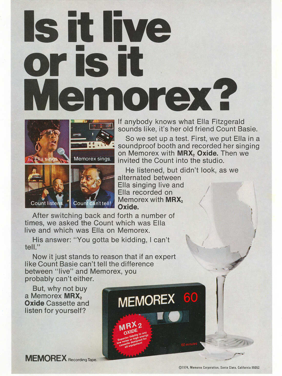 How Ella Fitzgerald's Glass-Shattering Memorex Campaign Revitalized Her  Career : NPR