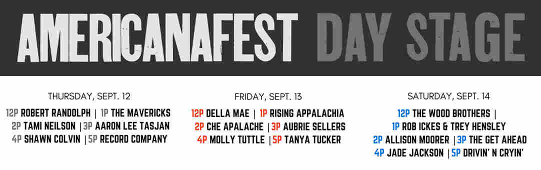 Americana Fest 2019 Day Stage Schedule