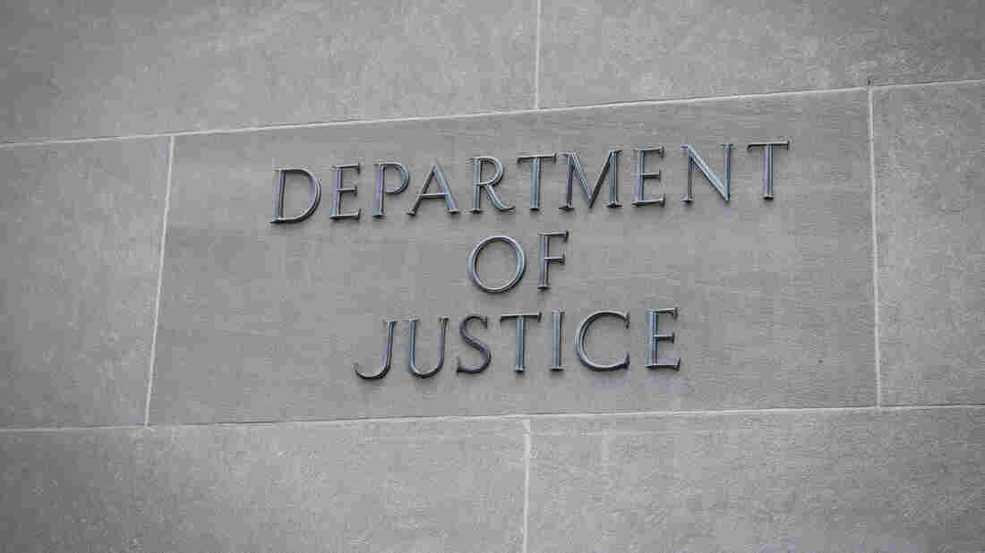 The U.S. Department of Justice is pictured in Washington on Aug. 21, 2019. The Bureau of Justice Statistics released its annual victimization survey on Tuesday.