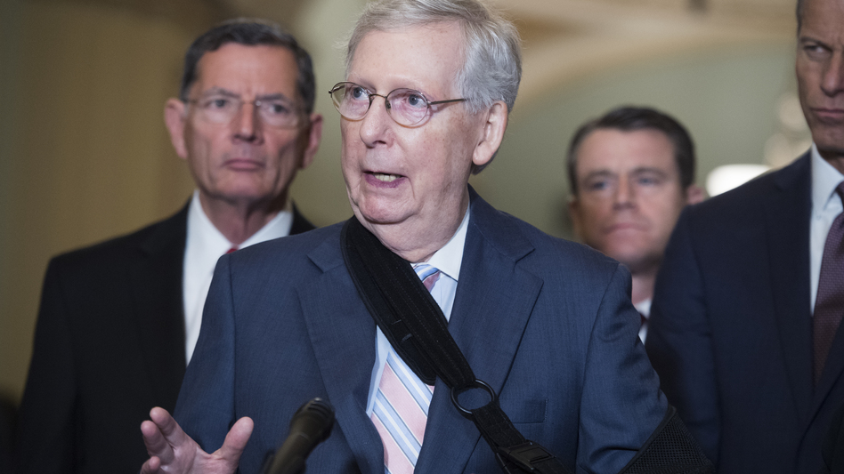 Senate Majority Leader Mitch McConnell and other senators received a message from business leaders Thursday, urging them to take action on gun violence in the U.S. (Tom Williams/CQ-Roll Call Inc via Getty Images)
