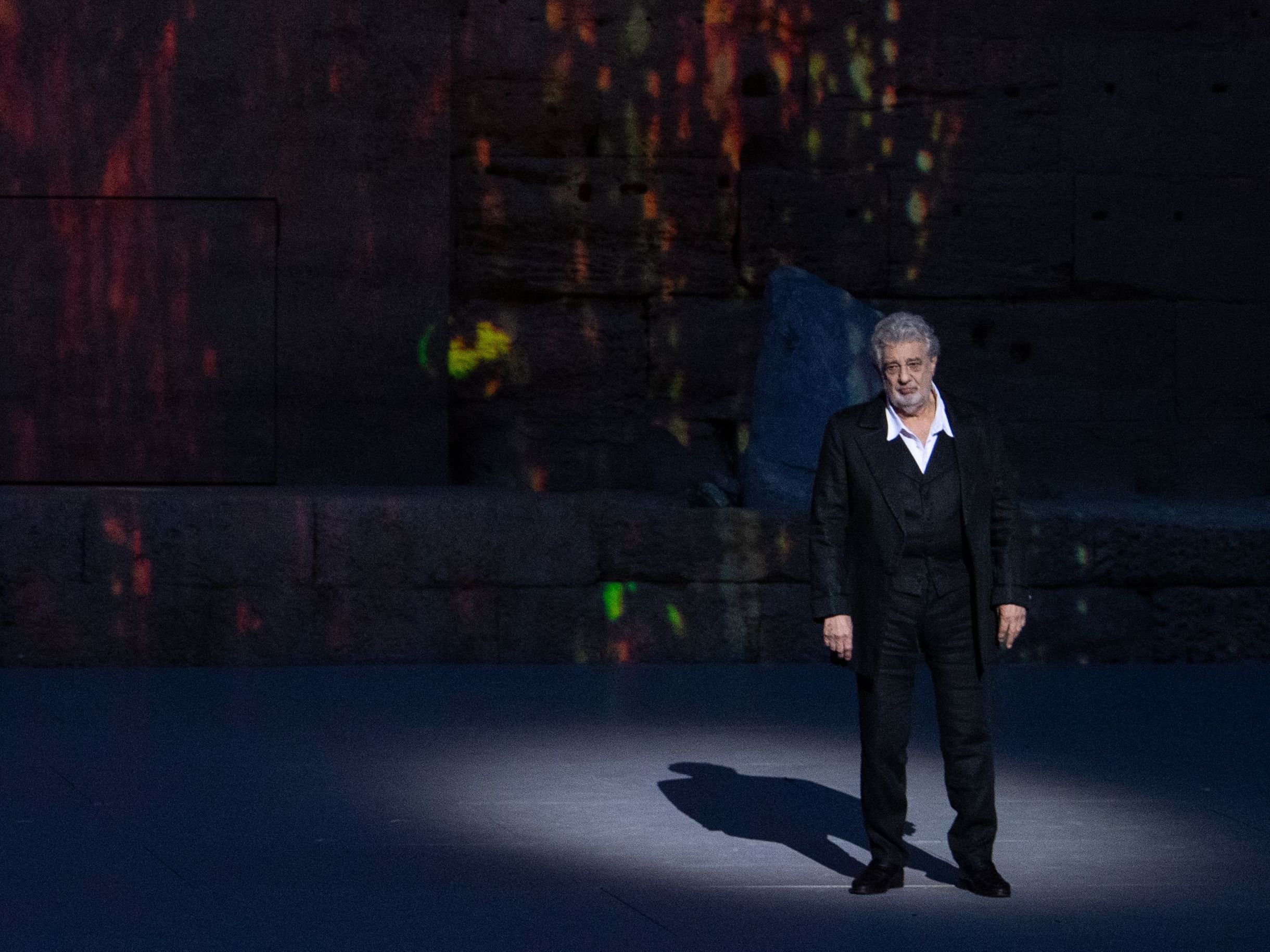 Plácido Domingo on stage in July. Domingo was scheduled to perform at New York's Metropolitan Opera on Wednesday but withdrew following accusations of harassment. (AFP/Getty Images)