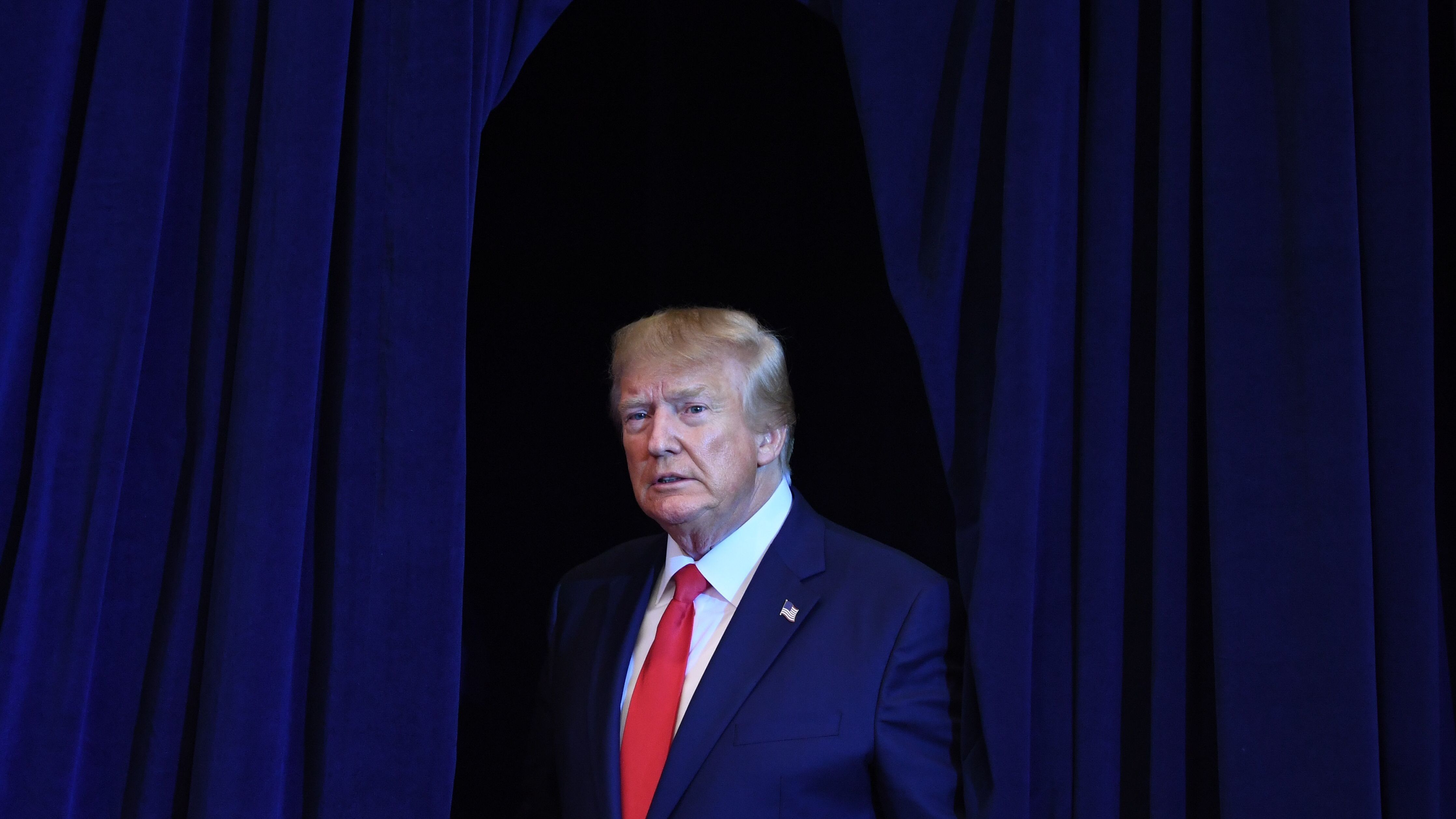 President Trump arrives for a news conference at the United Nations General Assembly on Wednesday. (AFP/Getty Images)