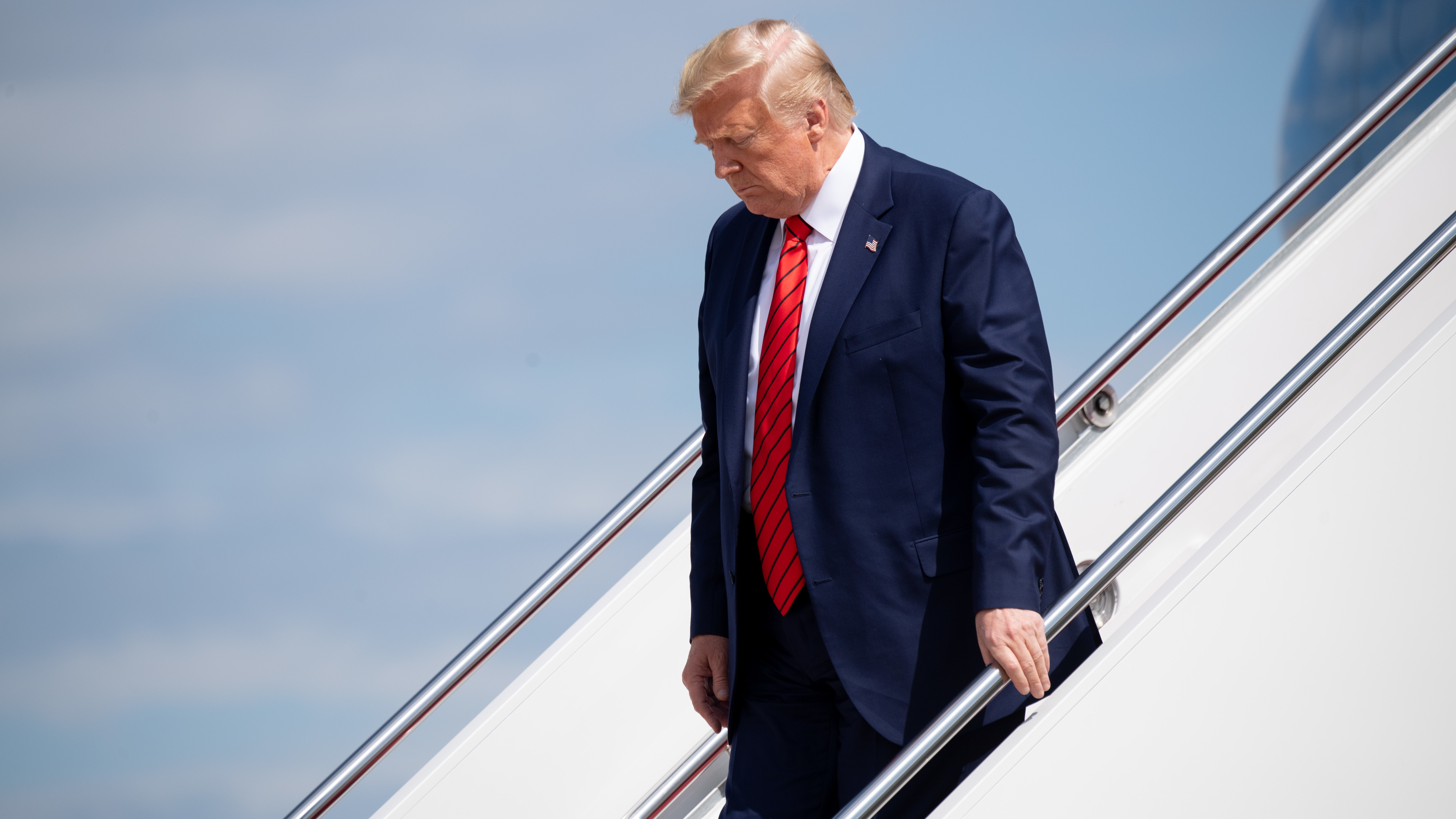 President Trump arrives at Joint Base Andrews in Maryland on Thursday aboard Air Force One. (AFP/Getty Images)