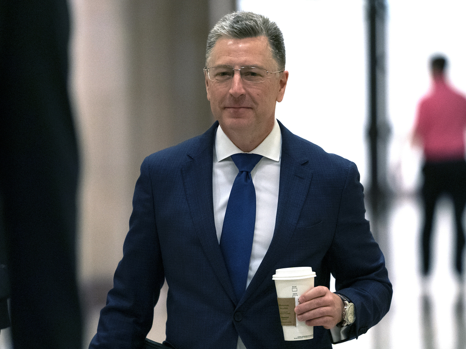Kurt Volker, former U.S. special envoy to Ukraine, arrives for a closed-door interview with House investigators on Thursday. House Democrats are proceeding with the impeachment inquiry of President Trump. (J. Scott Applewhite/AP)
