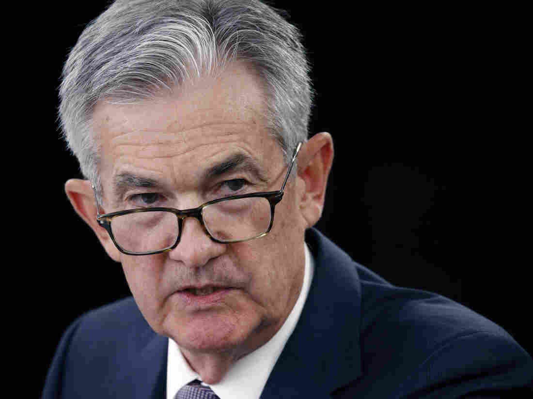 FILE - In this Wednesday, Sept. 18, 2019 file photo, Jerome Powell speaks at a news conference following a two-day meeting of the Federal Open Market Committee. (AP Photo/Patrick Semansky, File)