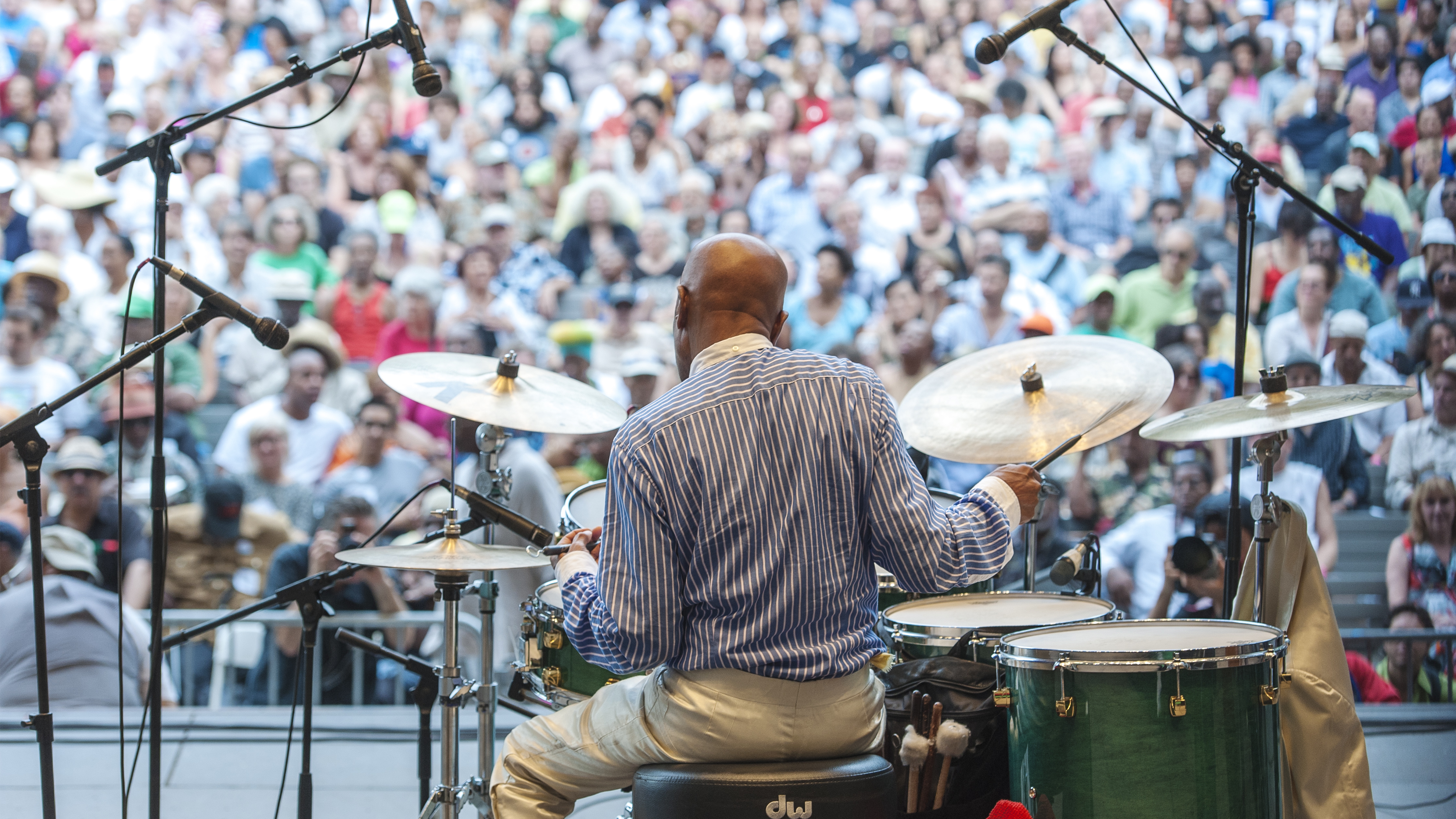 Roy Haynes plays with his band, Fountain of Youth, at the City Parks Foundation's Charlie Parker Jazz Festival, held at the Richard Rodgers Amphitheater in Marcus Garvey Park, New York on Aug. 25, 2012.