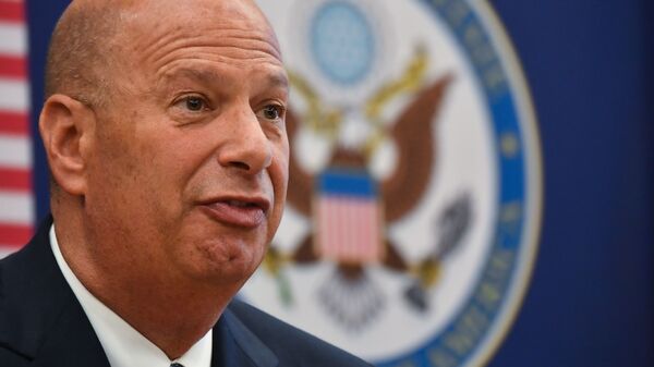 Gordon Sondland, the United States ambassador to the European Union, addresses the media during a press conference at the U.S. Embassy to Romania in Bucharest in September. Sondland is speaking to House investigators on Thursday.