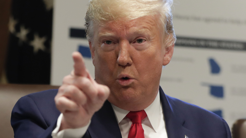 "Republicans ... have to get tougher and fight because the Democrats are trying to hurt the Republican Party for the election," President Trump said at a meeting of his Cabinet on Monday. (Pablo Martinez Monsivais/AP)