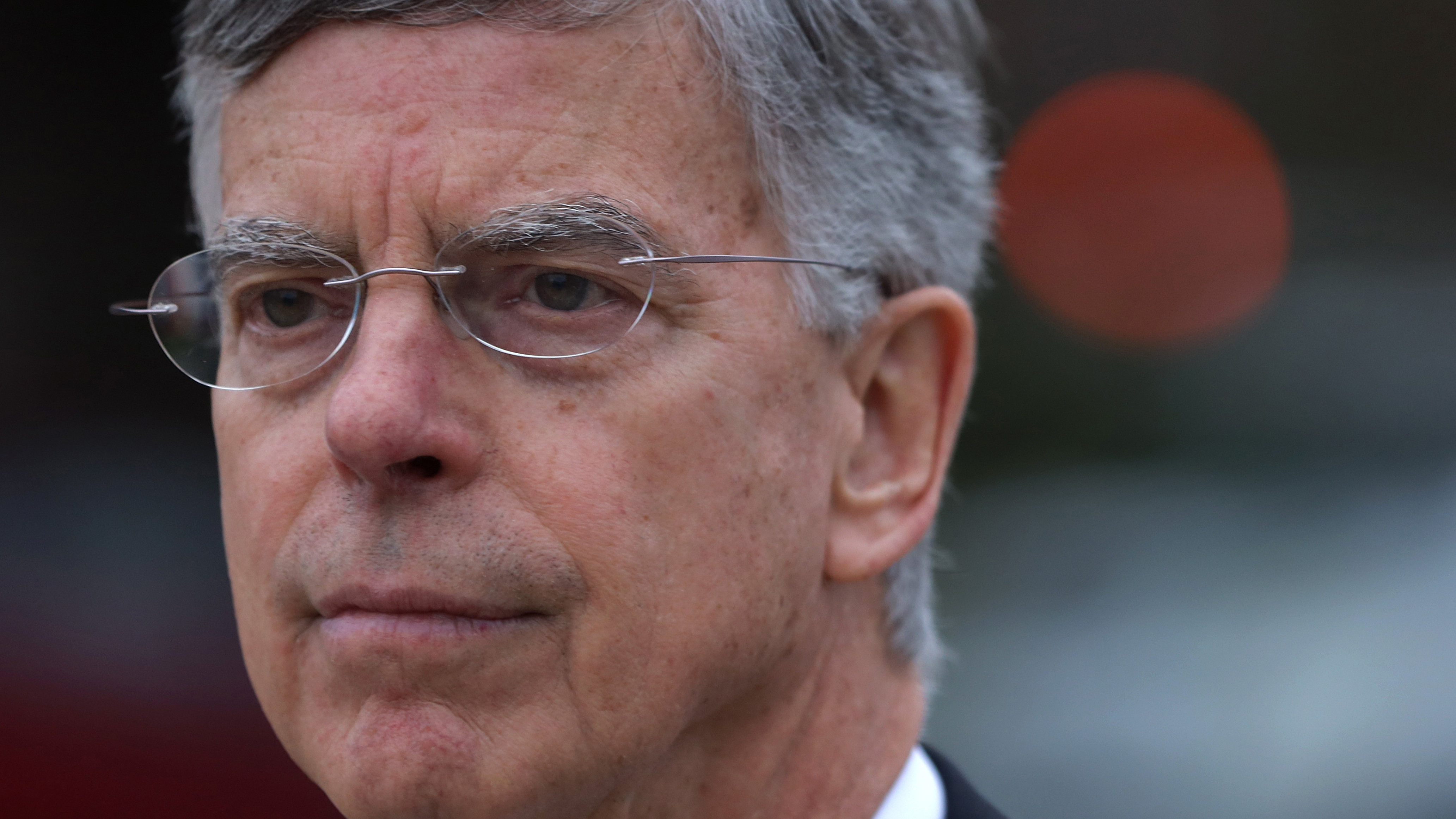 William Taylor, the acting U.S. ambassador to Ukraine, arrives on Tuesday at a closed session before the House Intelligence, Foreign Affairs and Oversight committees at the U.S. Capitol. (Getty Images)
