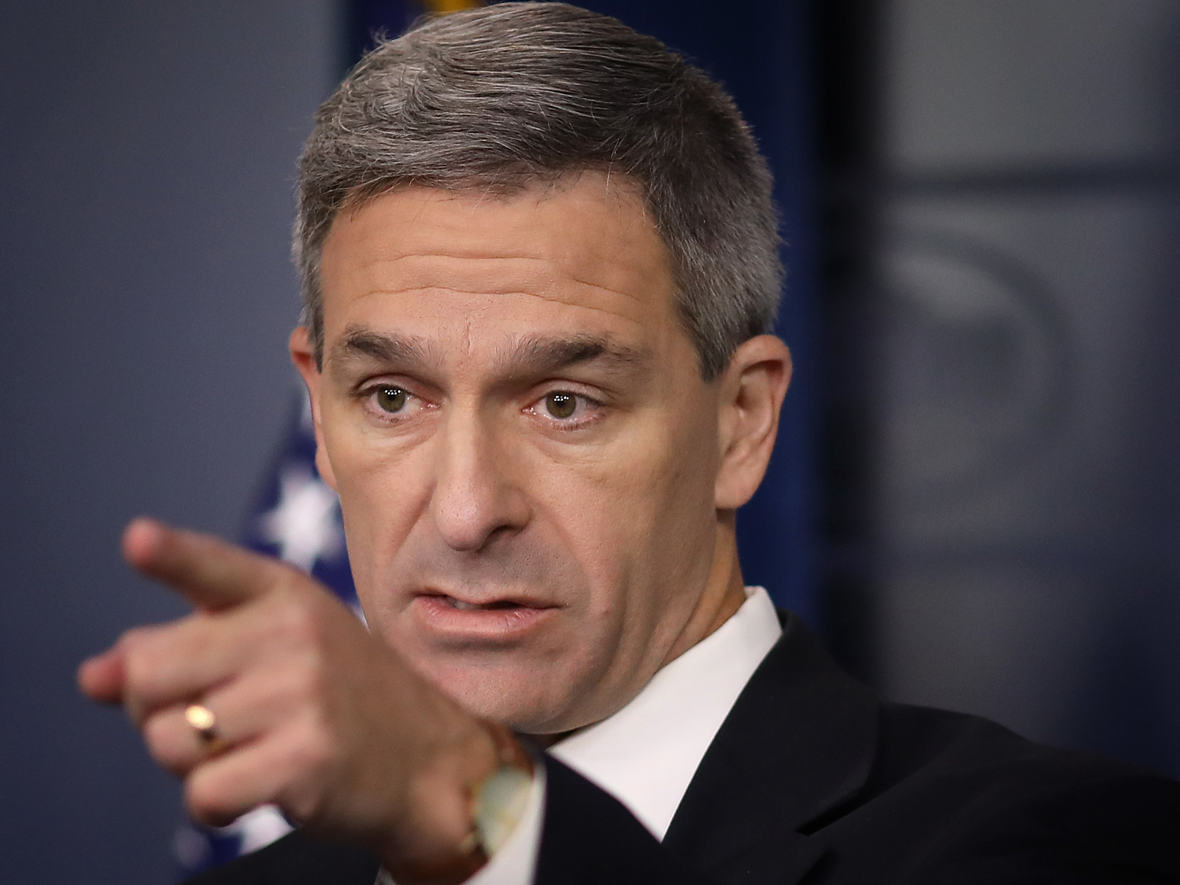 Acting Director of U.S. Citizenship and Immigration Services Ken Cuccinelli speaks about immigration policy at the White House on August 12, 2019 Win McNamee/Getty Images (Getty Images)