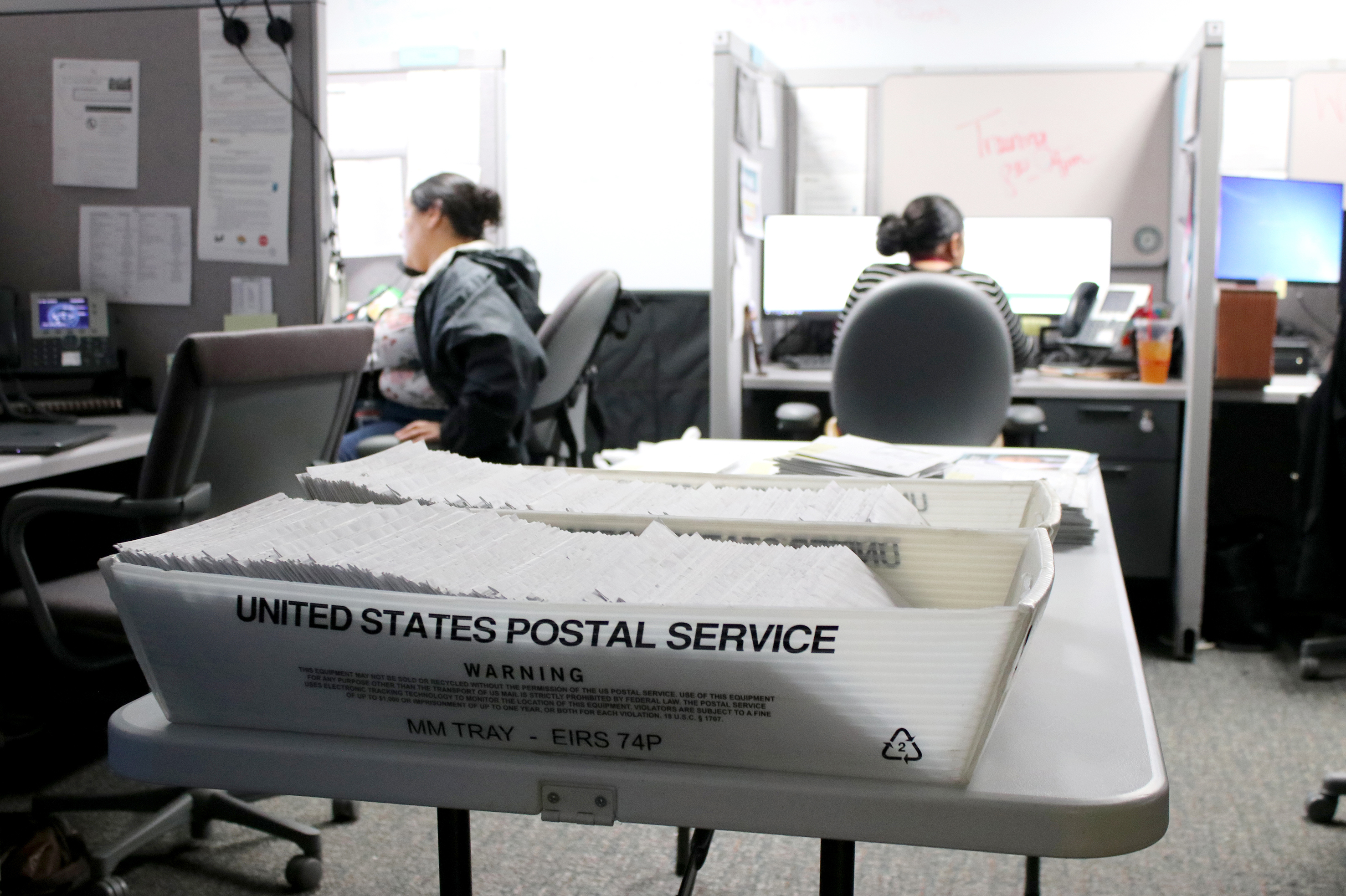 Colorado estimates that about 15% of the 12 million letters it sends to beneficiaries of public assistance programs each year are returned unopened, left to pile up in county offices like this one in Colorado Springs. That amounts to about 1.8 million pieces of undelivered mail each year statewide. (KHN)