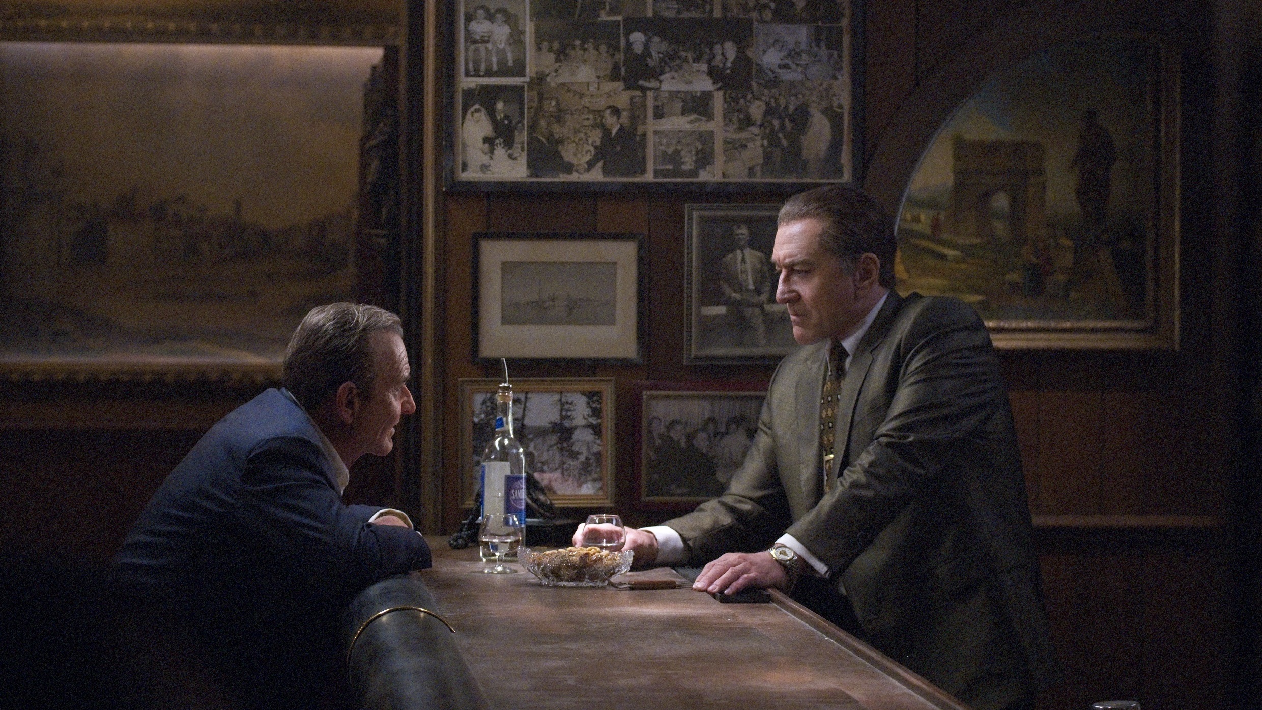 Joe Pesci and Robert De Niro play friends — and mobsters — in <em>The Irishman. </em> (Netflix)