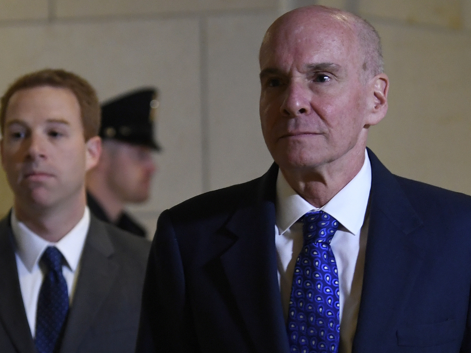 Michael McKinley (right), the former top aide to Secretary of State Mike Pompeo, talked behind closed doors with House investigators about the Ukraine affair and why he resigned from his post. (Susan Walsh/AP)