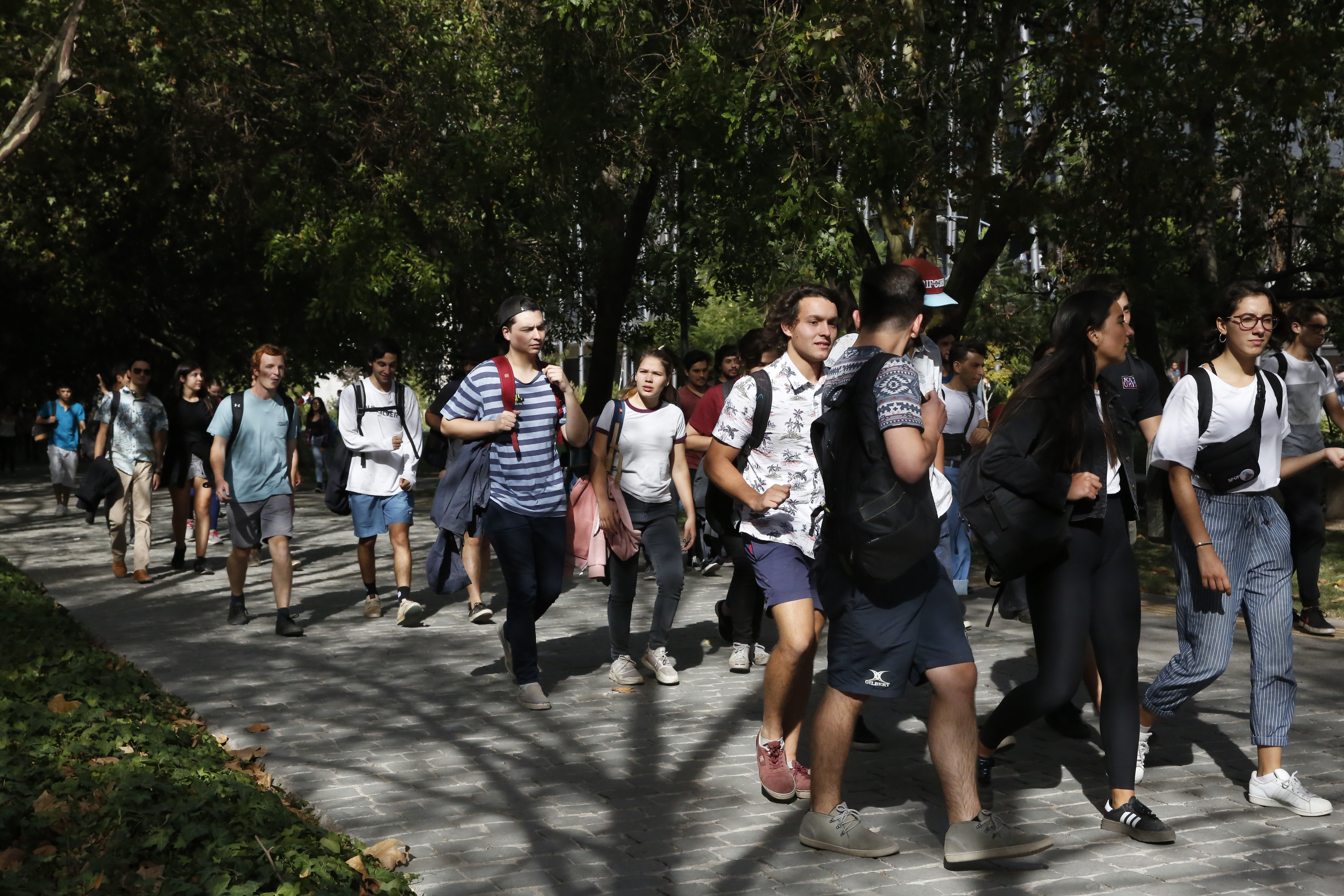 Students at Pontifical Catholic University of Chile, in Santiago. The university participates in <em>gratuidad,</em> so tuition is free for qualifying students. (Elissa Nadworny/NPR)