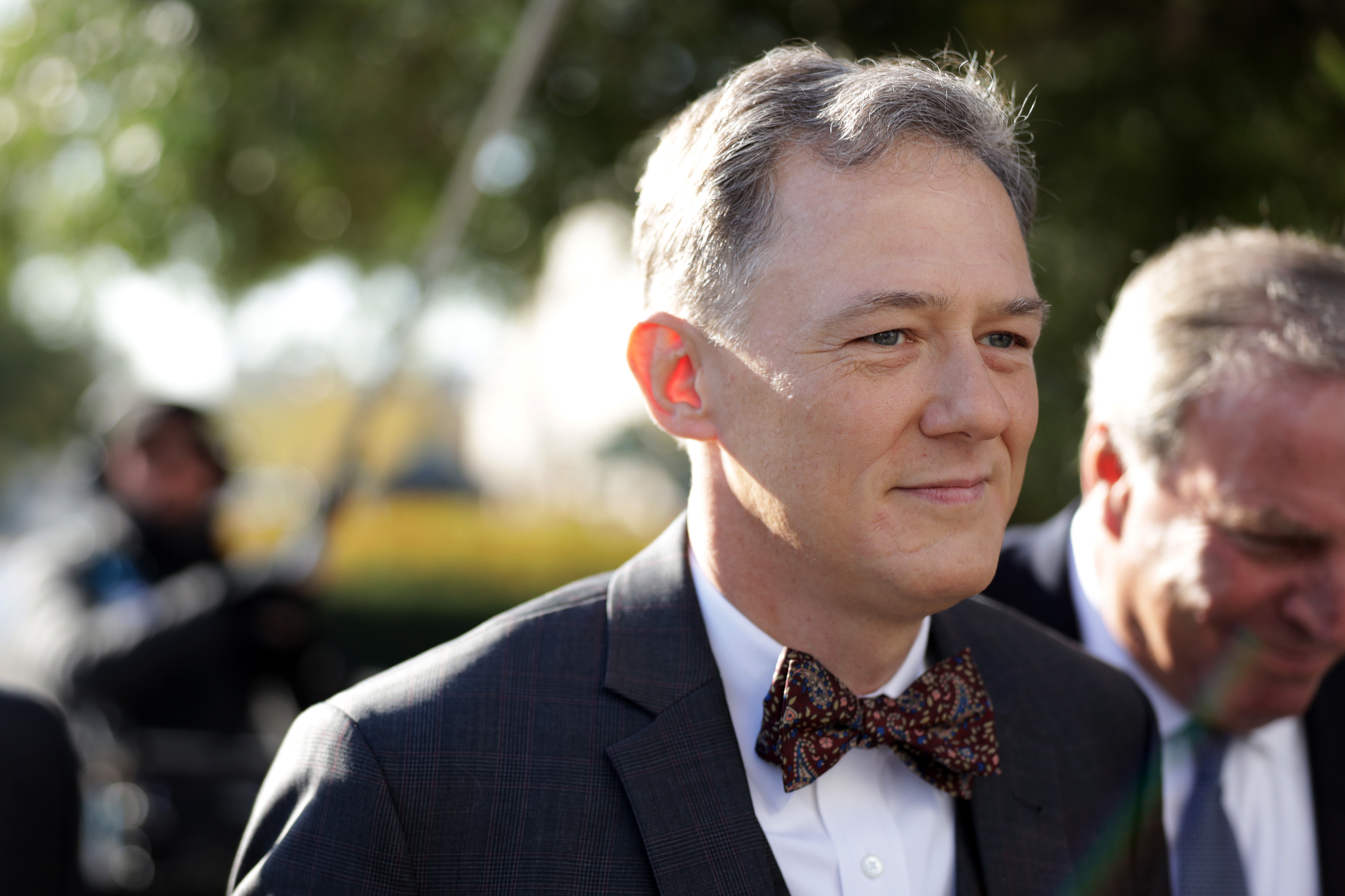 George Kent, deputy assistant secretary of state for European and Eurasian affairs, arrives at a closed session with House impeachment investigators on Oct. 15. Lawmakers released the transcript of that deposition on Thursday. (Getty Images)