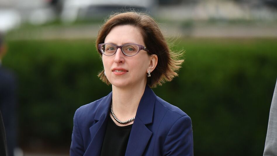 Laura Cooper, the deputy assistant secretary of defense for Russia, Ukraine and Eurasia, arrives at the U.S. Capitol on Oct. 30. A transcript of her testimony to House investigators in the impeachment inquiry was released on Monday. (Mandel Ngan/AFP via Getty Images)