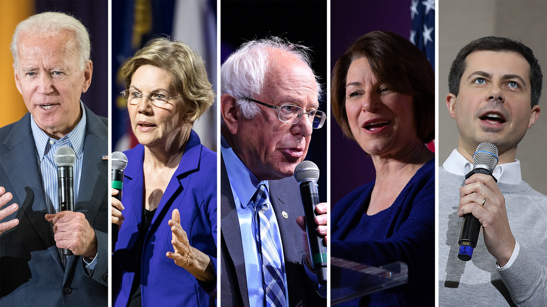 Former Vice President Joe Biden, Massachusetts Sen. Elizabeth Warren, Vermont Sen. Bernie Sanders, Minnesota Sen. Amy Klobuchar and South Bend, Ind., Mayor Pete Buttigieg are some of the 10 candidates who have qualified for the Democratic presidential primary debate next week on Nov 20. (Getty Images)