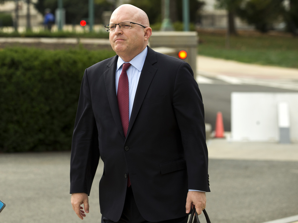 Philip Reeker, acting assistant secretary of state for Europe, arrives Oct. 26 for a closed-door interview at the Capitol in Washington, D.C. (Jose Luis Magana/AP)