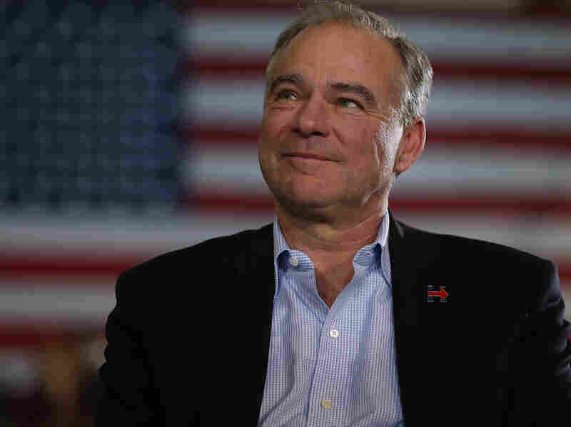 U.S. Sen Tim Kaine (D-VA) looks on during a campaign rally on Oct. 22, 2016, in Pittsburgh, Pa.